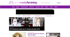 Desktop Screenshot of dicasmodafeminina.com